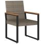 Preview: Gartenmöbel Set 3 stk. Grau und Marineblau Poly-Rattan