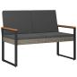 Preview: Bank Outdoor 2 -Seater 107 x 61 x 80 cm Poly-Rattan Rechteckig