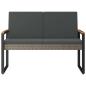 Preview: Bank Outdoor 2 -Seater 107 x 61 x 80 cm Poly-Rattan Rechteckig
