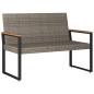 Preview: Bank Outdoor 2 -Seater 107 x 61 x 80 cm Poly-Rattan Rechteckig