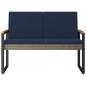 Preview: Bank Outdoor 2 -Seater 107 x 61 x 80 cm Poly-Rattan Rechteckig