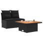 Preview: 2 Stück Garten Mittel Sofa Mit Hochklapptisch Poly-Rattan