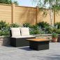 Preview: ARDEBO.de - 2 Stück Garten Mittel Sofa Mit Hochklapptisch Poly-Rattan