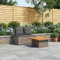 Preview: ARDEBO.de - 2 Stück Garten Mittel Sofa Mit Hochklapptisch Poly-Rattan
