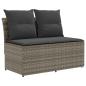 Preview: 2 Stück Garten Mittel Sofa Mit Hochklapptisch Poly-Rattan