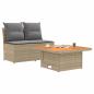Preview: 2 Stück Garten Mittel Sofa Mit Hochklapptisch Poly-Rattan