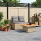 Preview: 2 Stück Garten Mittel Sofa Mit Hochklapptisch Poly-Rattan