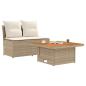 Preview: 2 Stück Garten Mittel Sofa Mit Hochklapptisch Poly-Rattan