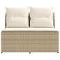 Preview: 2 Stück Garten Mittel Sofa Mit Hochklapptisch Poly-Rattan