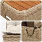 Preview: 2 Stück Garten Mittel Sofa Mit Hochklapptisch Poly-Rattan
