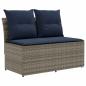 Preview: 2 Stück Garten Mittel Sofa Mit Hochklapptisch Poly-Rattan