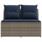 Preview: 2 Stück Garten Mittel Sofa Mit Hochklapptisch Poly-Rattan