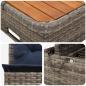 Preview: 2 Stück Garten Mittel Sofa Mit Hochklapptisch Poly-Rattan