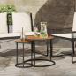 Preview: ARDEBO.de - Kaffeetisch Set 2 stk. Natürlich und Schwarz 55 x 55 x 45 cm