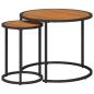 Preview: Kaffeetisch Set 2 stk. Natürlich und Schwarz 55 x 55 x 45 cm