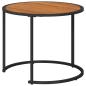 Preview: Kaffeetisch Set 2 stk. Natürlich und Schwarz 55 x 55 x 45 cm