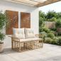 Preview: ARDEBO.de - Outdoor-Lounge 2 stk. 2-Sitzanzahl Natürlich und Cremweiß