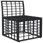 Preview: Modulares Outdoor-Sofa ohne Armlehnen Schwarz Poly-Rattan