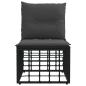 Preview: Modulares Outdoor-Sofa ohne Armlehnen Schwarz Poly-Rattan