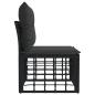 Preview: Modulares Outdoor-Sofa ohne Armlehnen Schwarz Poly-Rattan