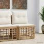 Preview: ARDEBO.de - Modulares Outdoor-Sofa ohne Armlehnen Natur Poly-Rattan