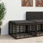 Preview: ARDEBO.de - Garten-Fußhocker Schwarz Poly-Rattan
