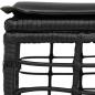 Preview: Garten-Fußhocker Schwarz Poly-Rattan