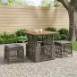Preview: ARDEBO.de - Garten Essgruppe 3 stk. Grau und Dunkelgrau Poly-Rattan