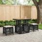 Preview: ARDEBO.de - Garten Essgruppe 3 stk. Schwarz und Creme Poly-Rattan