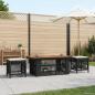Preview: ARDEBO.de - Garten Essgruppe 4 stk. Schwarz und Creme Poly-Rattan