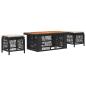Preview: Garten Essgruppe 4 stk. Schwarz und Creme Poly-Rattan