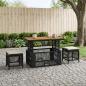 Preview: Garten Essgruppe 4 stk. Schwarz und Creme Poly-Rattan