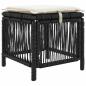 Preview: Garten Essgruppe 4 stk. Schwarz und Creme Poly-Rattan