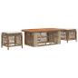 Preview: Garten Essgruppe 4 stk. Beige und Creme Poly-Rattan
