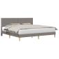 Preview: Bettrahmen mit Kopfteil Taupe 200 x 200 cm Stoff