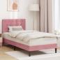 Preview: ARDEBO.de - Bettrahmen mit Kopfteil Rosa 100 x 200 cm Samt