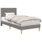 Preview: Bettrahmen mit Kopfteil Taupe 100 x 200 cm Stoff