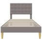 Preview: Bettrahmen mit Kopfteil Taupe 100 x 200 cm Stoff