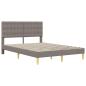 Preview: Bettrahmen mit Kopfteil Taupe 140 x 190 cm Stoff