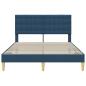 Preview: Bettrahmen mit Kopfteil Blau 140 x 190 cm Stoff