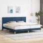 Preview: ARDEBO.de - Bettrahmen mit Kopfteil Blau 200 x 200 cm Stoff
