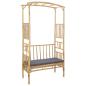 Preview: Gartenbogen mit Sitzbank Dunkelgrau 115 x 50 x 205 cm Bambus