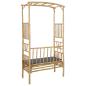 Preview: Gartenbogen mit Sitzbank Dunkelgrau 115 x 50 x 205 cm Bambus