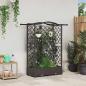 Preview: ARDEBO.de - Hochbeet mit Rankgitter und Dach Braun 124 x 40 x 123 cm PP