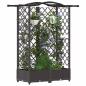 Preview: Hochbeet mit Rankgitter und Dach Braun 124 x 40 x 123 cm PP