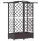 Preview: Hochbeet mit Rankgitter und Dach Braun 124 x 40 x 123 cm PP