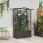 Preview: ARDEBO.de - Hochbeet mit Rankgitter und Dach Braun 122 x 40 x 138 cm PP