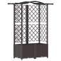 Preview: Hochbeet mit Rankgitter und Dach Braun 122 x 40 x 138 cm PP