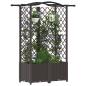Preview: Hochbeet mit Rankgitter und Dach Braun 122 x 40 x 138 cm PP