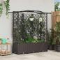 Preview: ARDEBO.de - Hochbeet mit Rankgitter und Dach Braun 163 x 40 x 138 cm PP